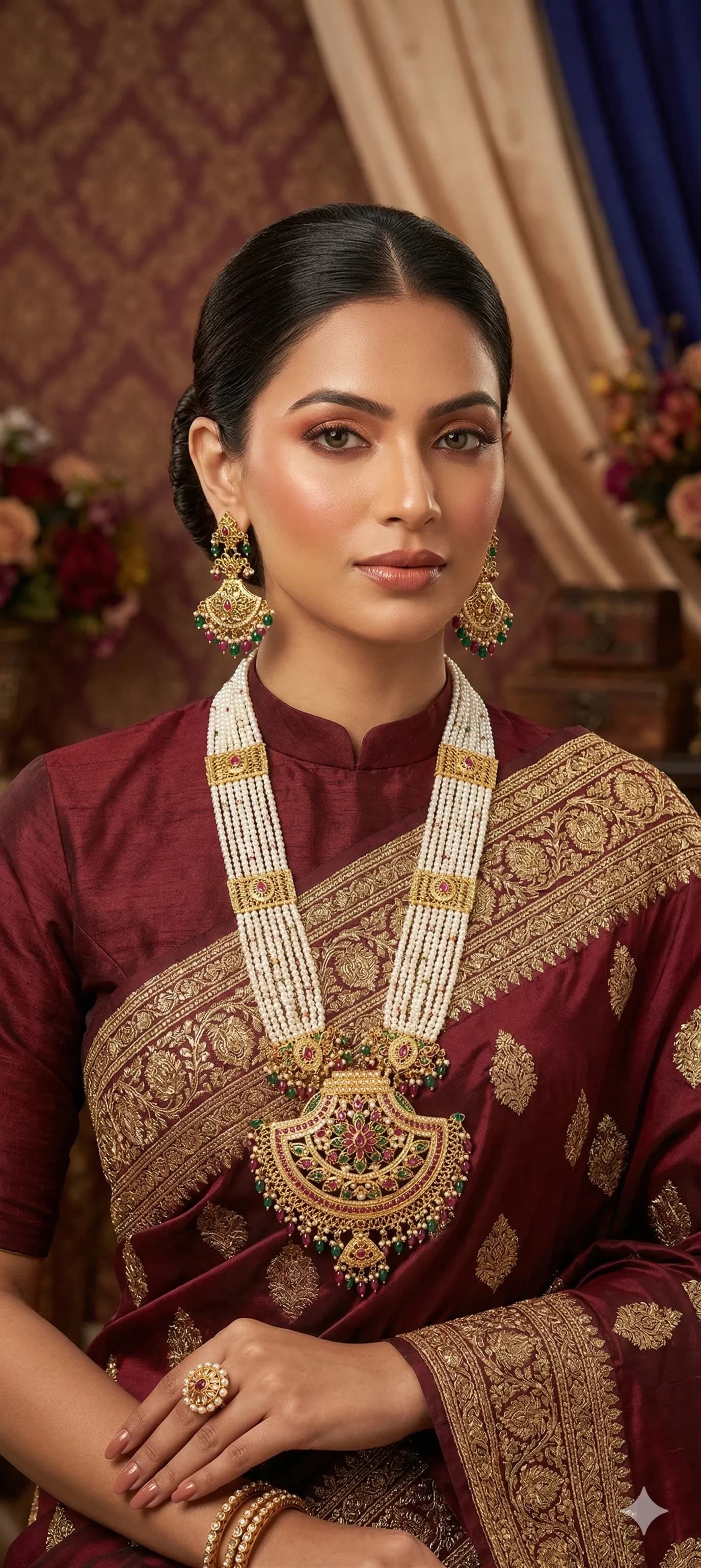Royal Pearl Jadau Haar Set