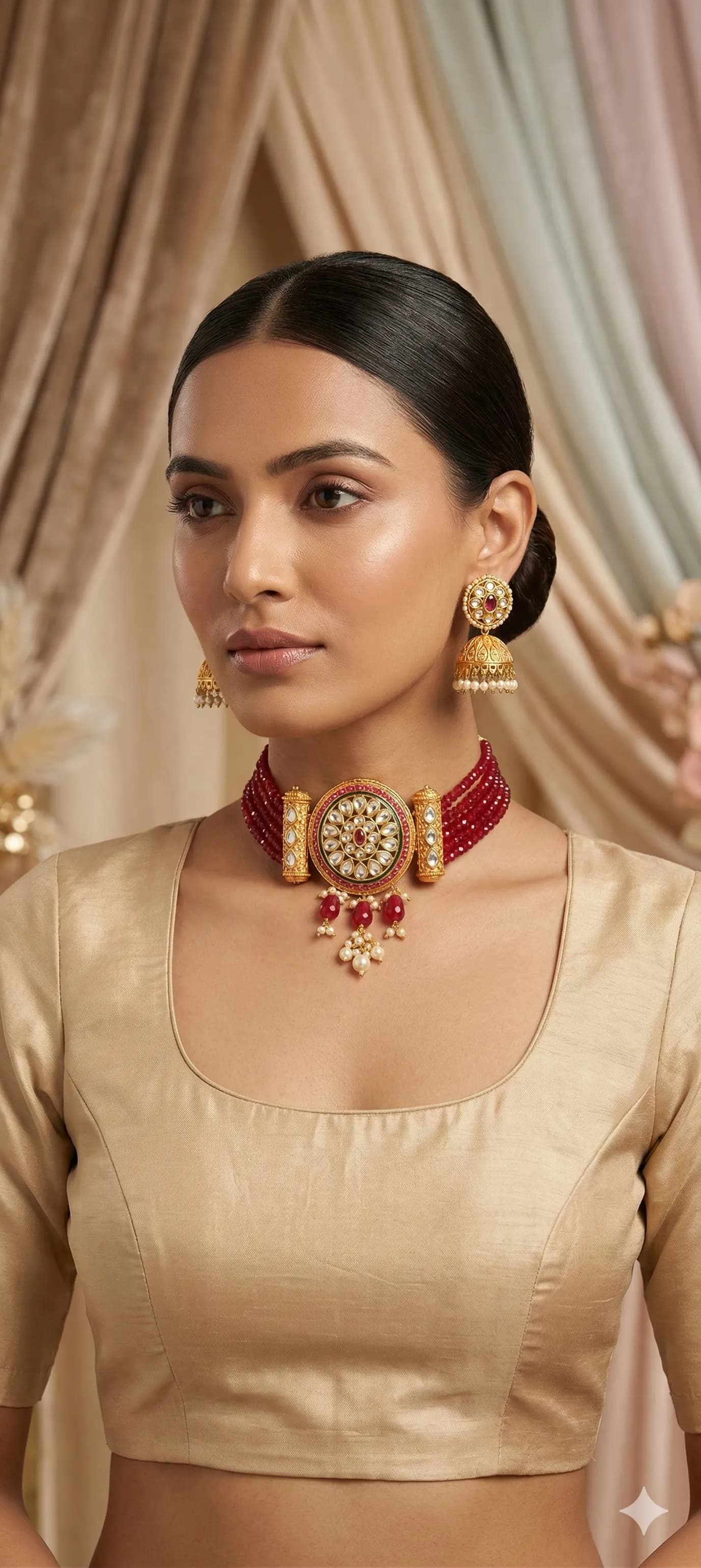 Ruby Rani Kundan Choker Set