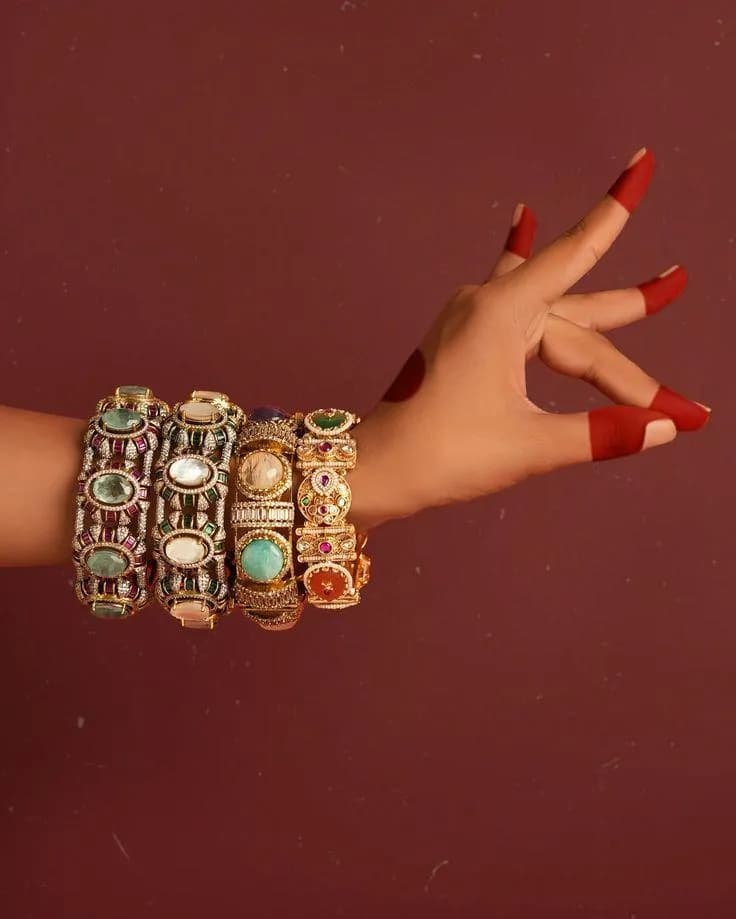 Royal Gemstone Bangle Stack