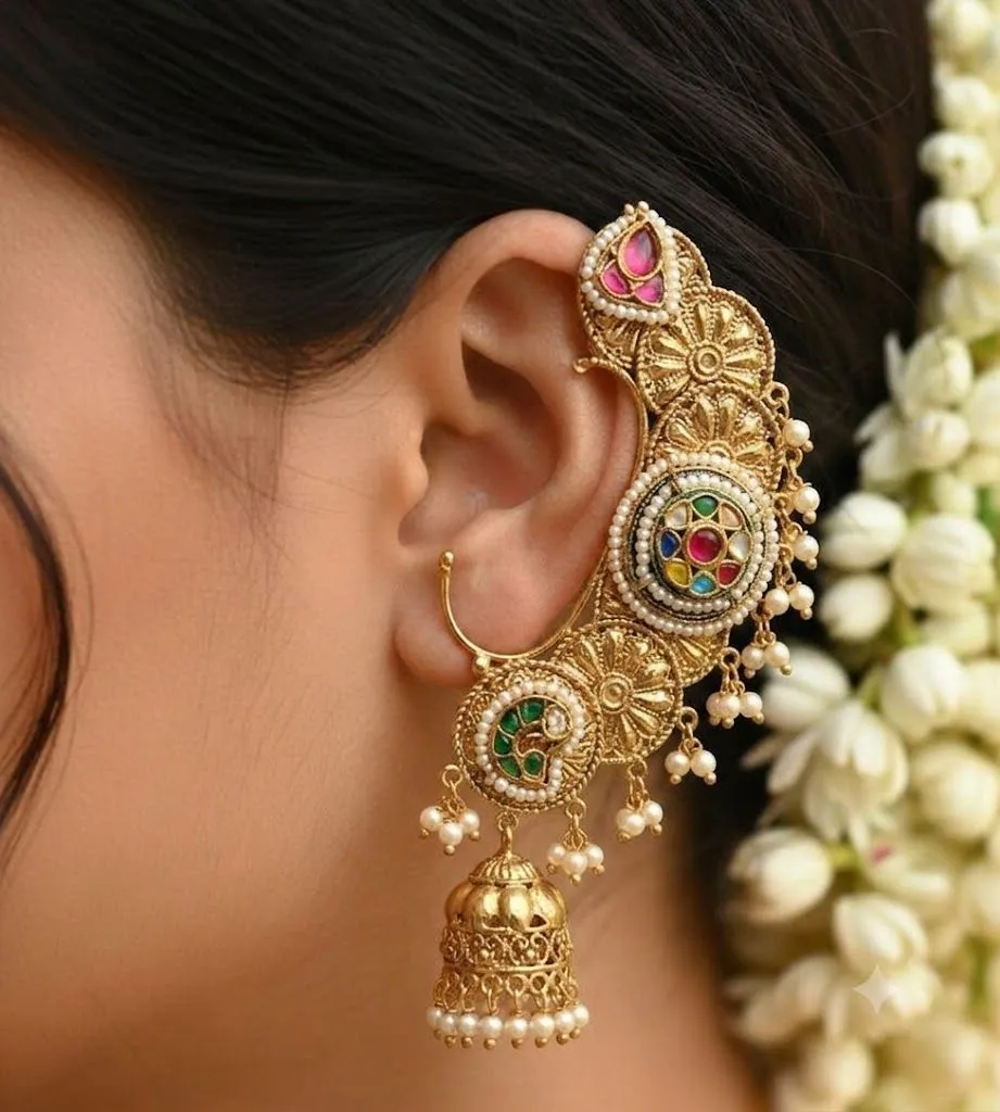 Royal Kundan Chandbali Earrings