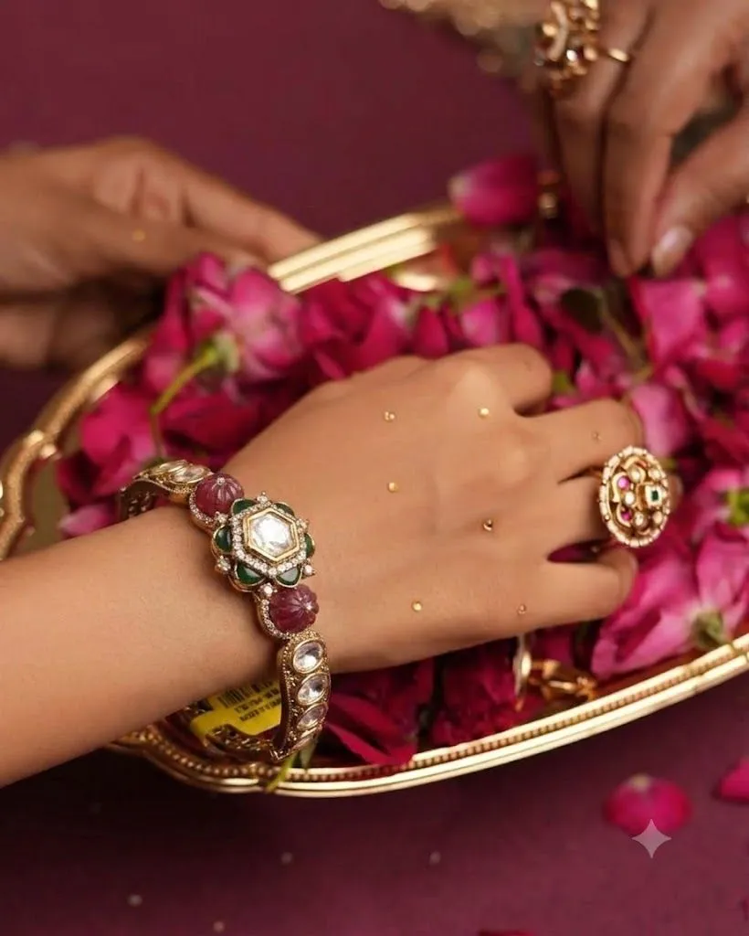 Gemstone Medallion Bangle