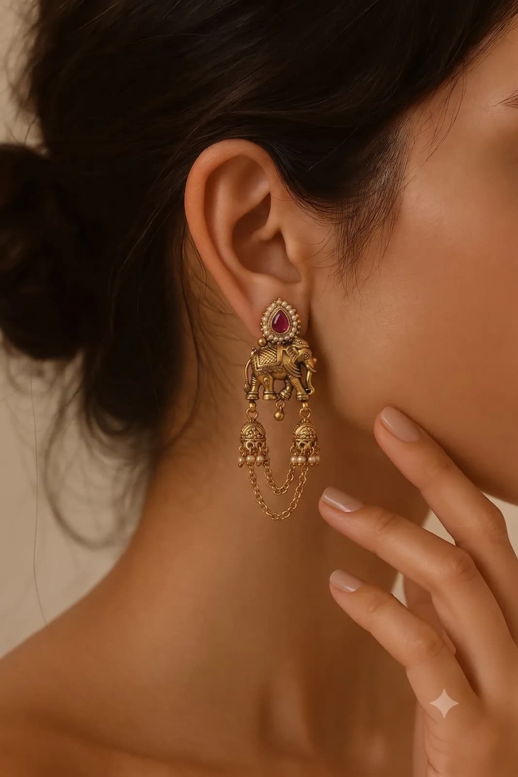 Royal Kundan Elephant Earrings