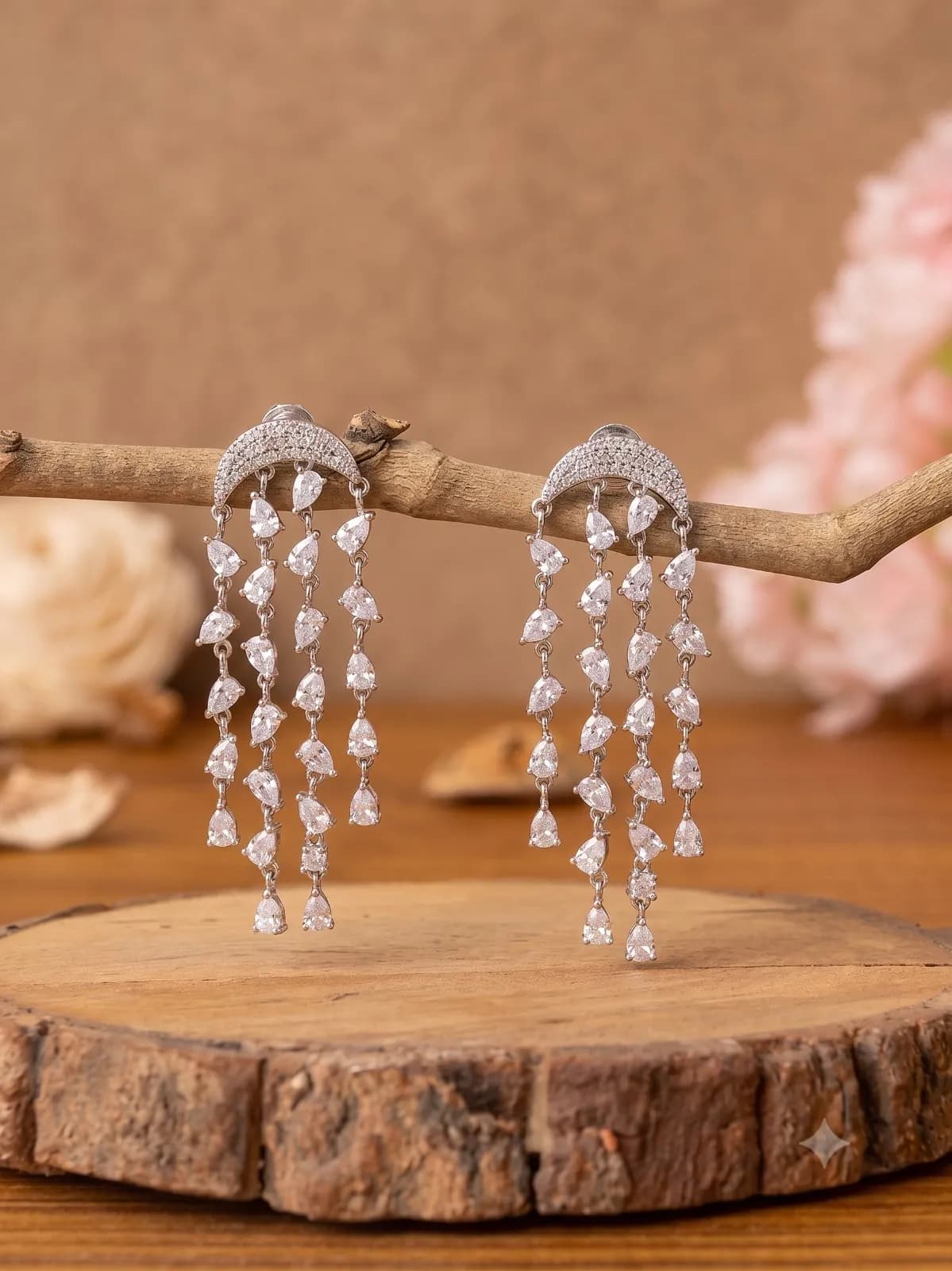 Diamond Cascade Hoop Earrings